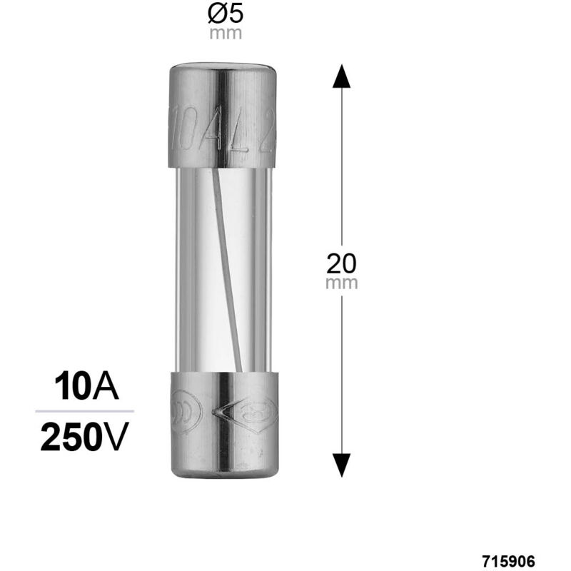 Lot De 10 Fusibles Verre 5x20 Mm 8A - Neufs - Tension 240V - Pour Tableau électrique