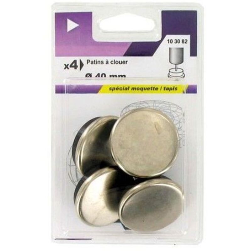 Lot De 40 Patins De Meuble Métal/Caoutchouc - Diamètre 22 Mm - Résistants à L'Eau - Neuf