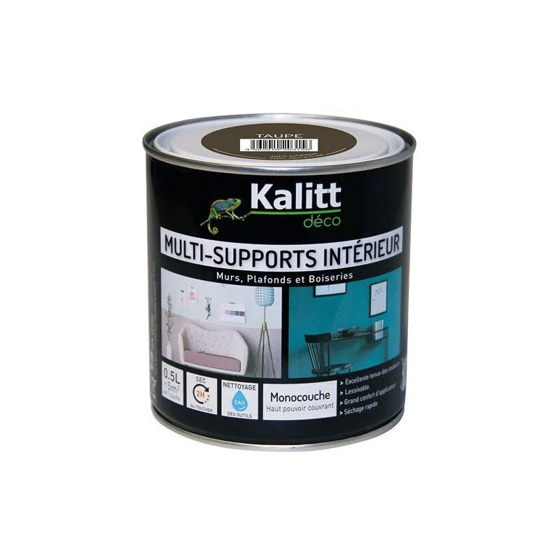 Peinture multi support satin taupe 0.5 litre