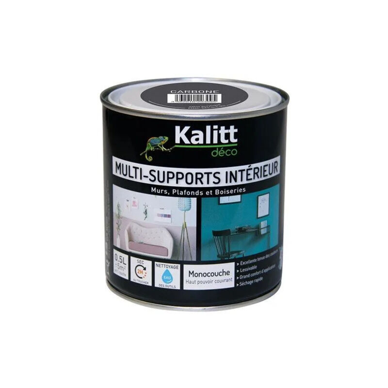 Peinture multi support satin carbone 0.5 litre