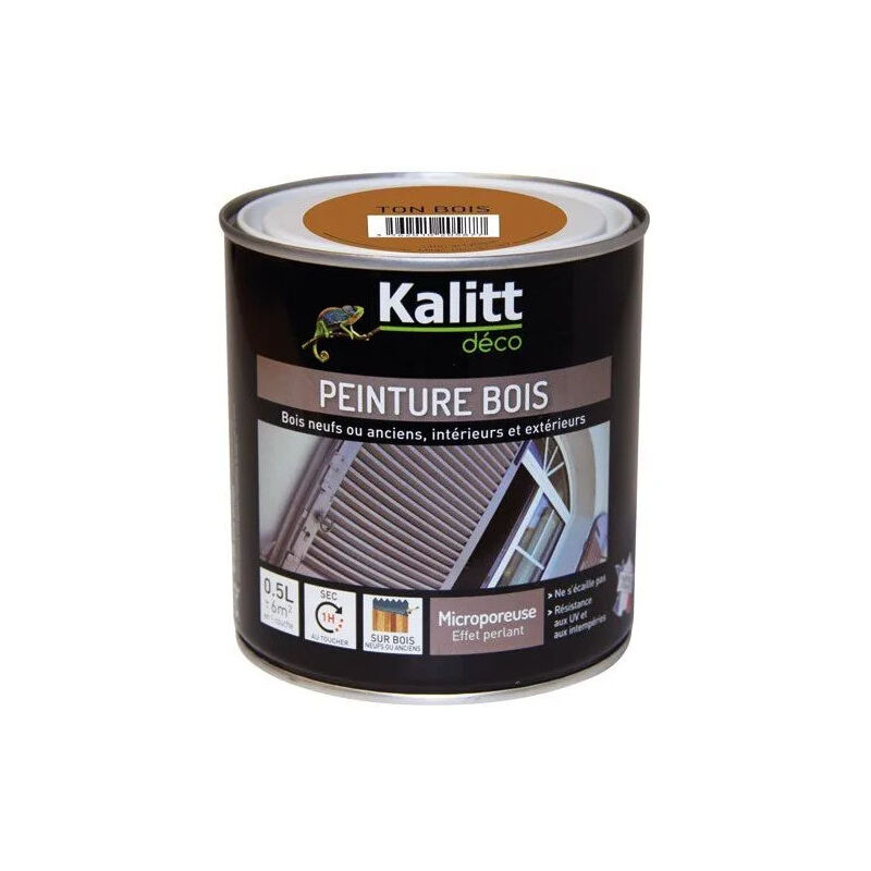 Peinture bois acrylique satin ton bois 0.5 litre