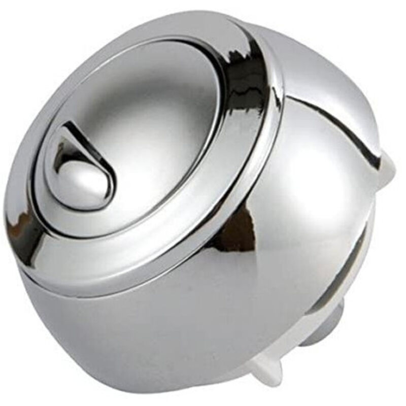 Bouton De Chasse D'eau Chromé T2236CP - Compatible Valve Optima 49 - Double Chasse économique - Matériau ABS