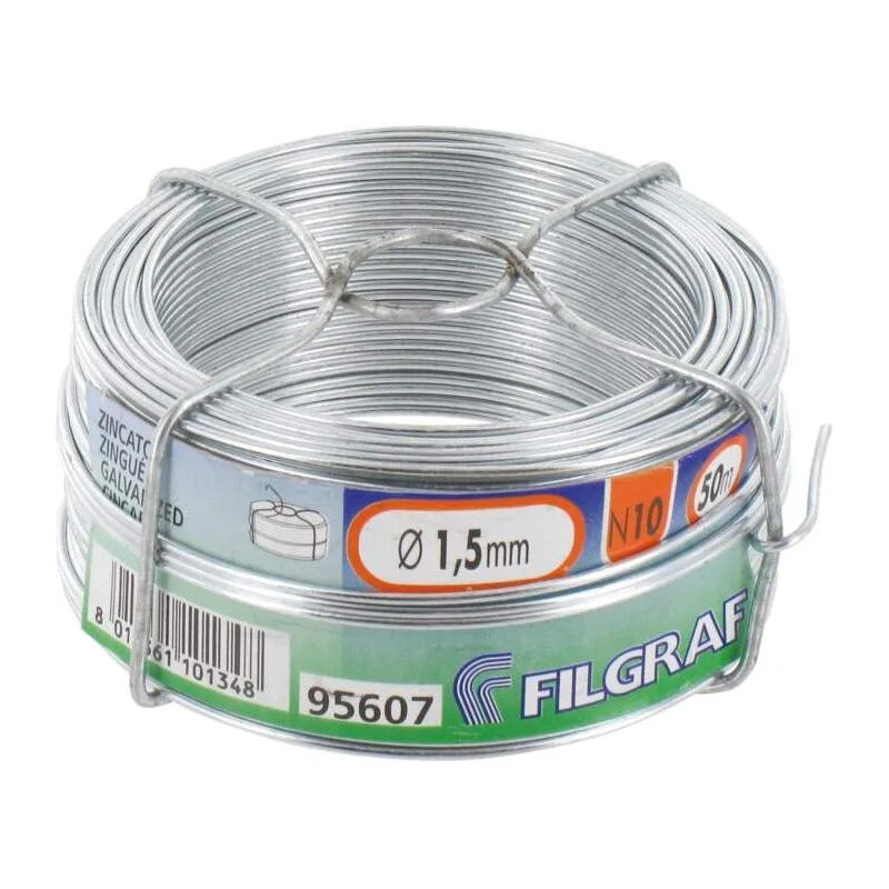 Fil de fer galva, 1.5 mm, bobine de 50m