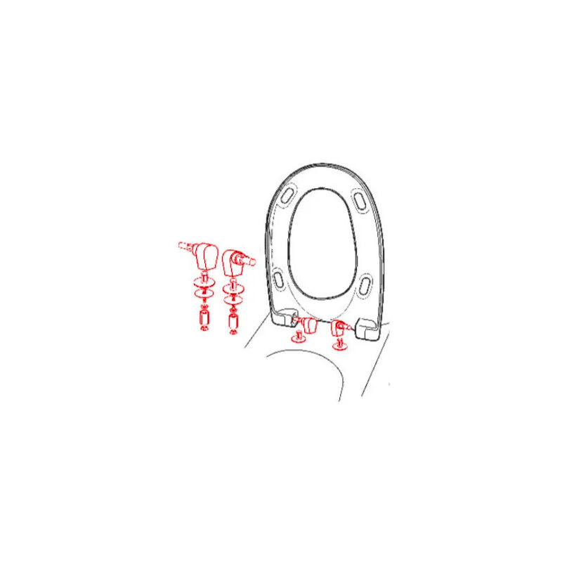 Fixations charnieres avec descente ralentie pour abattant de wc Chamade Allia