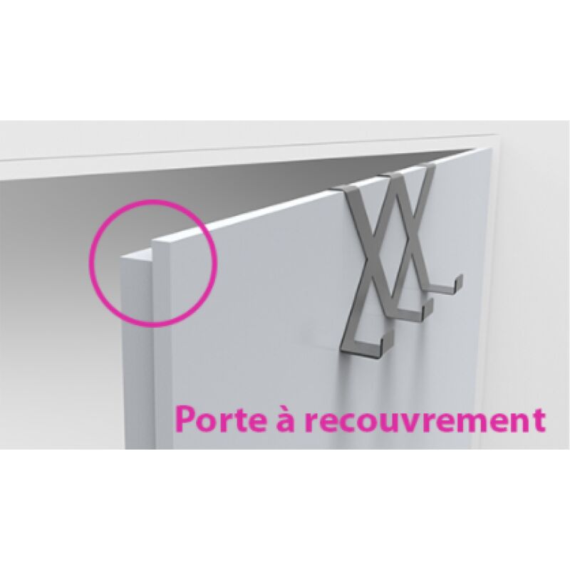 Patère, porte manteau réversible pour haut de porte, 3 têtes en