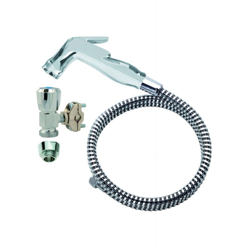 Douchette Shampooing Pour Évier Salon Coiffure - Réglable Hauteur/Angle - Mains Libres - Acier Inoxydable & PP
