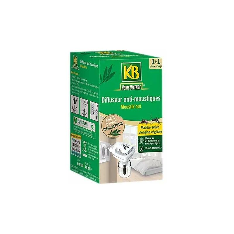 Diffuseur électrique anti-moustique + 1 recharge KB Home Defense