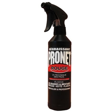 Dégraissant alimentaire pour graisses végétales – Élimine graisses anciennes et carbonisées – Flacon pulvérisateur 0.5 L – Pour inox et surfaces délicates – Pronet