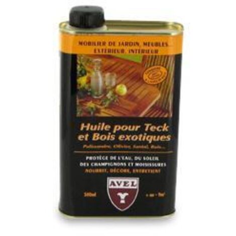 Huile pour teck 1 litre – Incolore – Pour bois exotiques non traités – Protège et embellit le veinage naturel – Avel