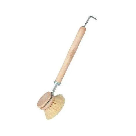 DOMERGUE - Brosse vaisselle bois  + manche attache métal tampico