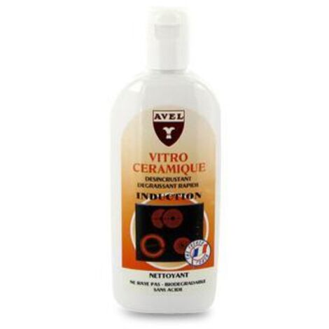 Nettoyant vitrocéramique et induction 250 ml – Désincrustant biodégradable – Ne raye pas – Pour plaques vitrocéramiques et induction – Avel