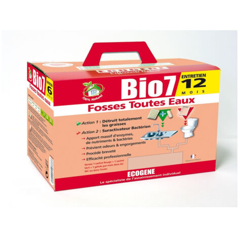 Déboucheur chimique pour fosses toutes eaux – 24 sachets de 2 kg – Élimine graisses et mauvaises odeurs – Traitement 12 mois – Ab7 Industrie