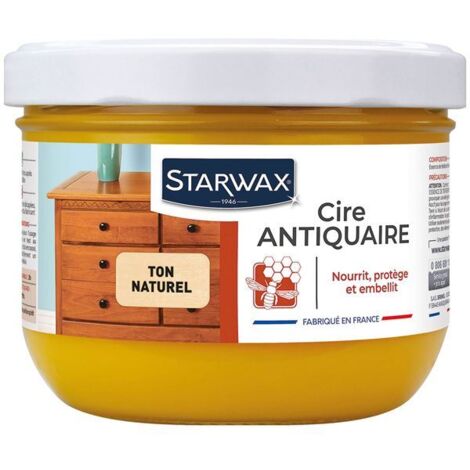 Starwax – Cire d'antiquaire pâte ton naturel 375ml – Pour bois dur et teck – Finition satinée – Effet patine après lustrage