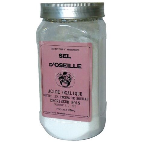 Poudre d'acide oxalique 700 g – Dégriseur pour bois – Élimine les taches de rouille – Redonne blancheur aux textiles – Dousselin