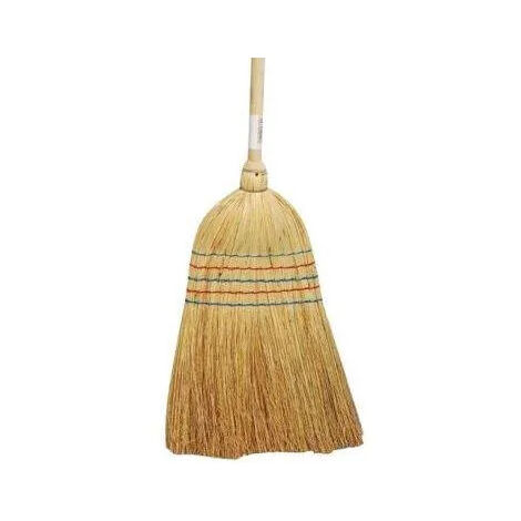 Balai paille de sorgho extérieur 5 fils manche bois (1/2)