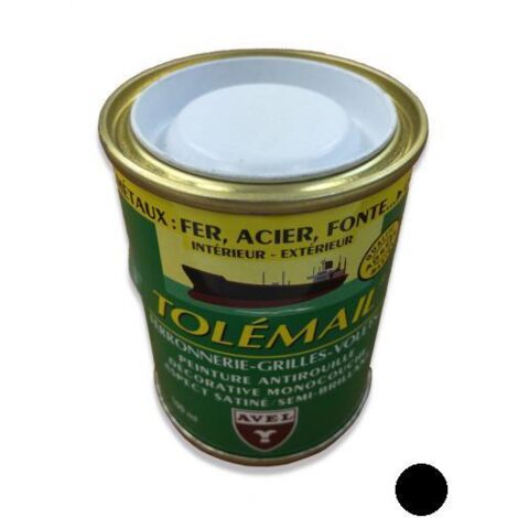 Peinture anti-rouille ferronnerie 100 ml noir – Finition satinée semi-brillante – Protection durable pour acier et fonte – Avel (1/4)