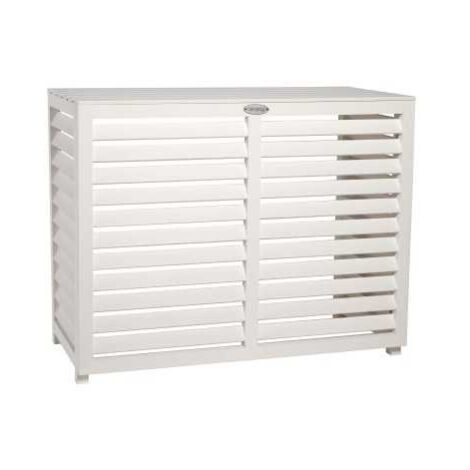 Coverpac – Cache climatisation composite blanc L 982x462x787 – WPC durable résistant aux intempéries – Réduction du bruit et intégration décorative