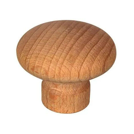 Bouton rond avec insert, hêtre poncé, D.30mm, Hauteur 26mm, 6 pièces avec visserie. (1/3)