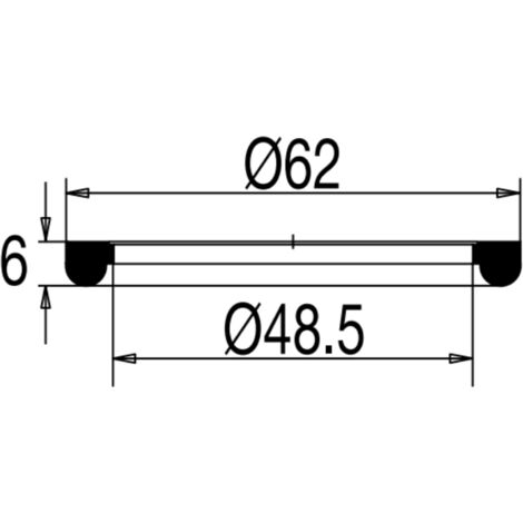 Joint de bonde pour lavabo ou bidet - 48.5 x 62 x 6 mm - VALENTIN
