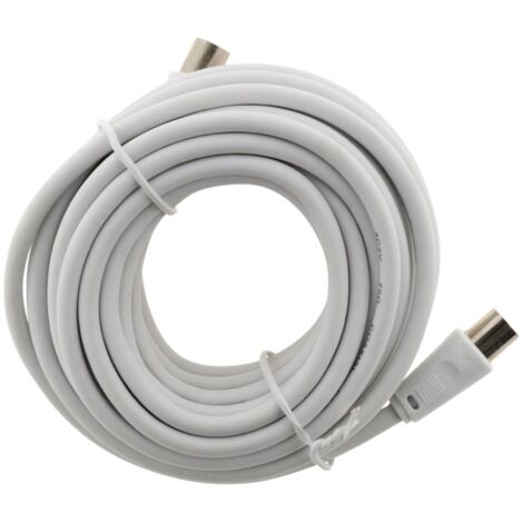 Prolongateur TV coaxial 5 mètres mâle/mâle – Adaptateur femelle/femelle inclus – Connexion stable sans perte de signal