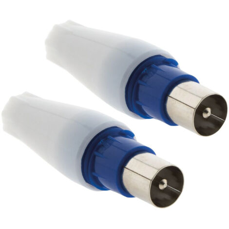 Lot de 2 fiches TV mâles Ø9,5mm sortie droite - Zenitech
