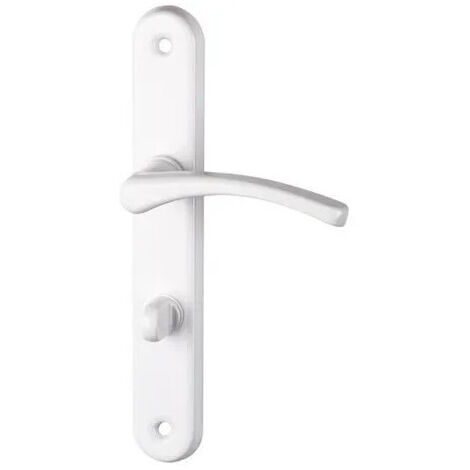 Poignée de porte intérieure aluminium blanc – Plaque condamnation 195mm – Design moderne pour portes intérieures – Accessoires inclus – Alpertec