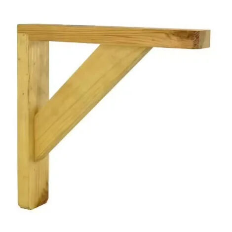 Équerre de fixation à visser en pin naturel 190x190mm – Charge maximale 50kg – Pour murs solides et applications robustes – Cime (1/3)