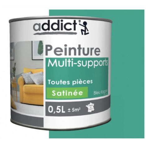 Peinture acrylique multi supports, bleu lagon satin, 0,5 litre (1/2)