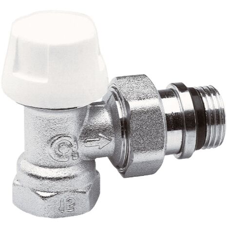 Thermador – Robinet radiateur corps thermostatique équerre 15x21 (1/2") femelle – Élément sensible à liquide – Corps laiton matricé – Température ambiante maxi 50°C (1/5)