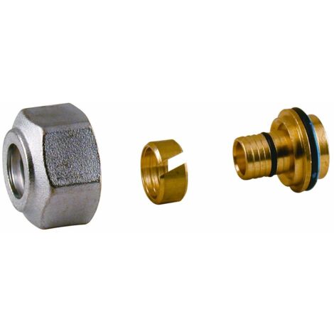 Giacomini – Adaptateur PER droit 12 mm – Raccord multicouche en laiton chromé – Fixation à visser pour chauffage par le sol – Compatible tube cuivre 12 mm