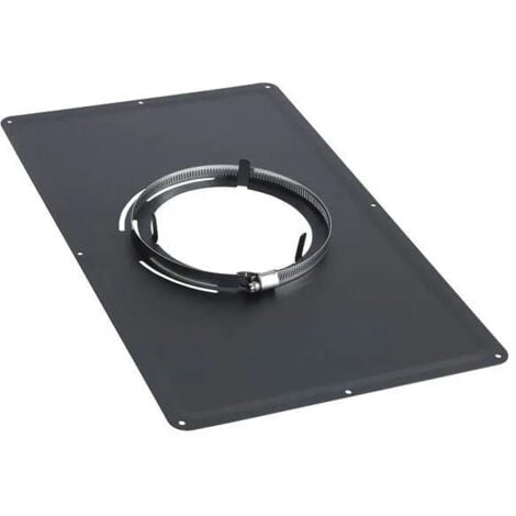 Plaque de propreté inox noir 30x50, diamètre 155
