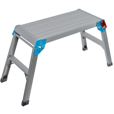 Silverline – Plateforme en aluminium 910x415x500mm – Charge 150kg – Pieds antidérapants pour stabilité – Conforme BS 2037