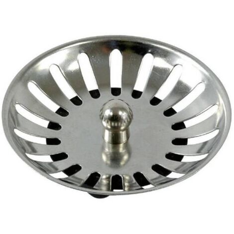 Nicoll – Panier bouchon inox pour bonde Ø 90 mm – Perçage Ø 90 mm – Pour plateau Ø 114 mm – Épaisseur joint 51 mm (1/9)