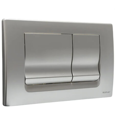 Plaque de commande WC double touche – Compatible réservoirs encastrés CESAME – Déclenchement 3/6 litres – Finition chromée mat – Dimensions 160 x 245 mm