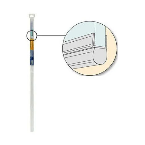 GEB – Joint tubulaire pour bas de porte de douche 5 à 8mm – PVC transparent – Longueur 1m – Étanchéité pour paroi de baignoire