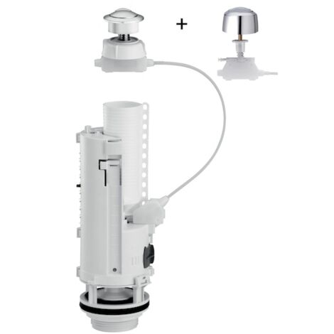 Siamp – Mécanisme de chasse d'eau double volume à câble spécial rénovation – Compatible anciens réservoirs – Installation facile avec boutons standard et petits trous (1/5)