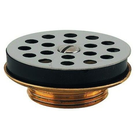 Valentin – Bonde de lavabo à grille inox diamètre 63 – Sortie filetée 1"1/4 – Débit 46 l/mn – Hauteur 60 mm – Serrage mini 0 mm (1/6)