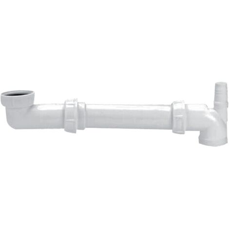 Nicoll – Tubulure évier 1 cuve gain de place – Prise machine à laver incluse – Sortie arrière – Adaptable sur siphons standards