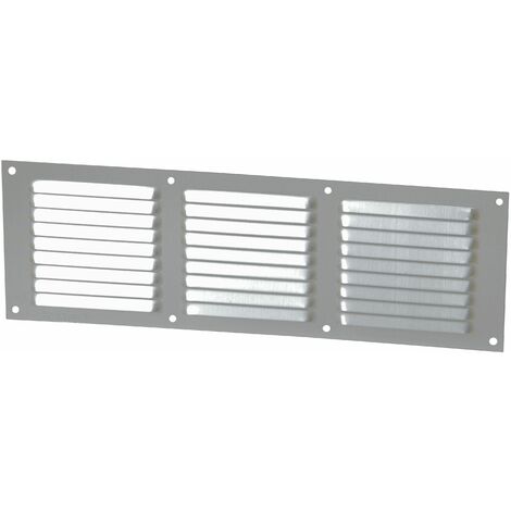 Grille de ventilation aluminium à visser rectangulaire verticale -  persiennes avec moustiquaire