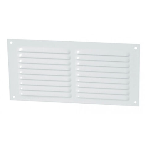 Nicoll – Grille de ventilation en aluminium laqué blanc 10x30 cm – Moustiquaire intégrée – Installation horizontale pour espaces confinés (1/2)