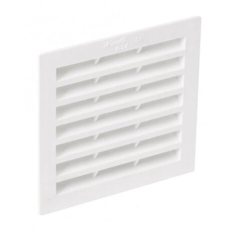 Nicoll – Grille d'aération carrée avec moustiquaire 150 cm² – Dimensions 156x156mm – Pose à visser ou coller – Résistance mécanique