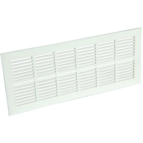 Nicoll – Grille d'aération rectangulaire extra-plate 108x254mm – PVC blanc – Fixation à vis ou colle – Résistance mécanique élevée