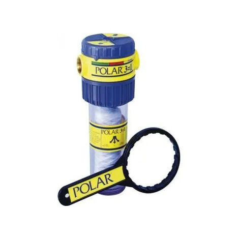 Polar – Filtre sous évier 3 en 1 – Anti-rouille, anti-impuretés, anti-tartre magnétique – Raccord 3/4' femelle-femelle – Débit 2000 l/h