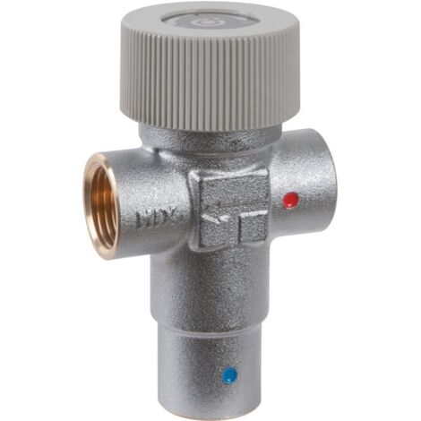 Caleffi – Mitigeur thermostatique 3/4' en laiton chromé – Plage de réglage 30-48°C – Filetage femelle 20x27 – Débit max 2000 l/h