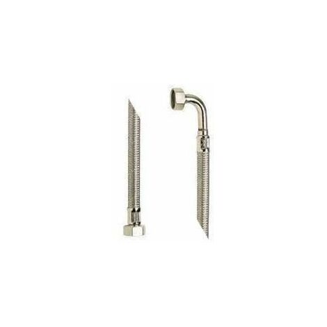 Flexible Inox Coudé STANDARD - Sanitaire - Ø13mm avec joint - Femelle/Femelle 20x27 - 700mm