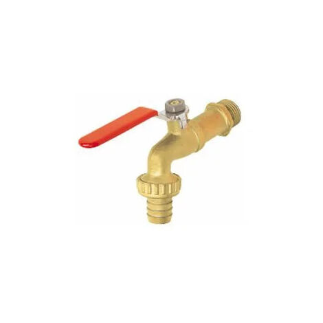 Robinet de puisage antigel Icecal laiton chromé - poignée acier plate verte - Série 686 26x34 - 33x42 - Tétine 26 (1/3)