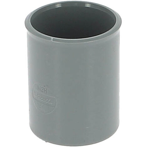 Nicoll – Manchon PVC 40 mm femelle-femelle à coller – Évacuation eaux usées – Conception lisse pour évacuation efficace – Gris