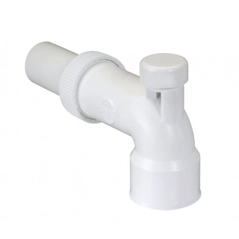 Nicoll – Coude réglable lavabo anti-vide Ø40 PVC-C blanc – Sortie coudée réglable – Filetage G1 1/4 – Raccordement par collage (1/5)