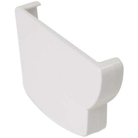 Nicoll – Fond gouttière gauche Ovation 28 en PVC blanc – Système à coller – Raccord pour gouttière – Esthétique lignée (1/2)