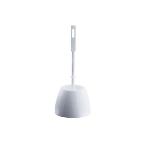 Pot à balai avec balayette polypropylène blanc (1/2)